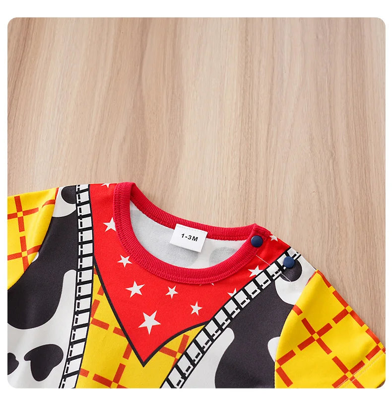 Baby Short-Sleeve Romper — Yellow