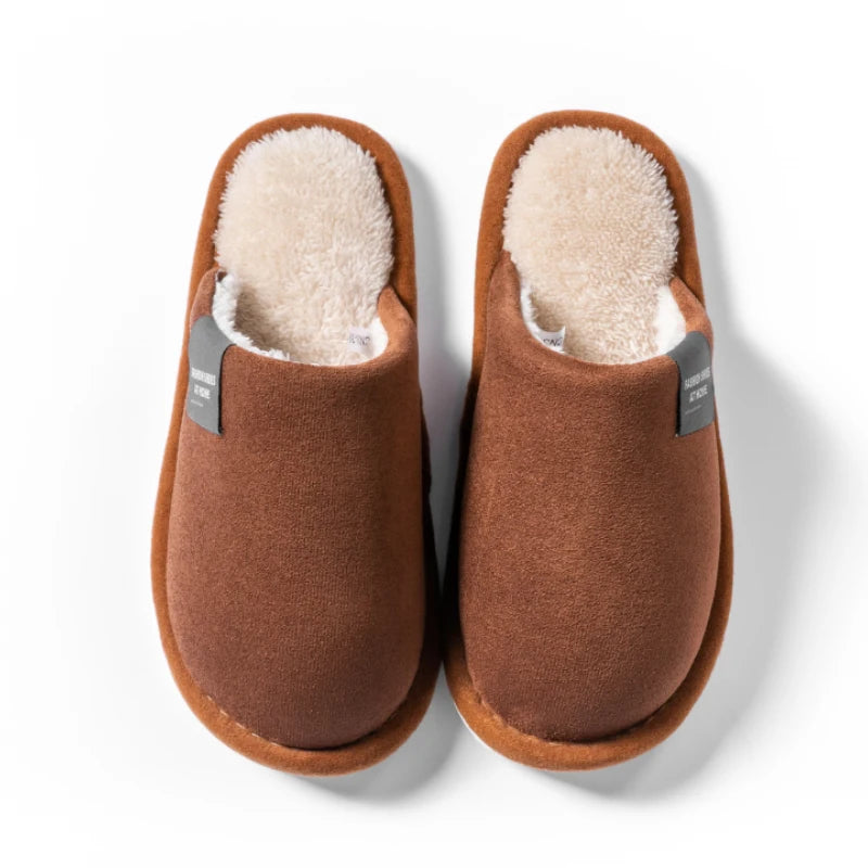 Men’s Faux-Suede Plush Indoor Slippers