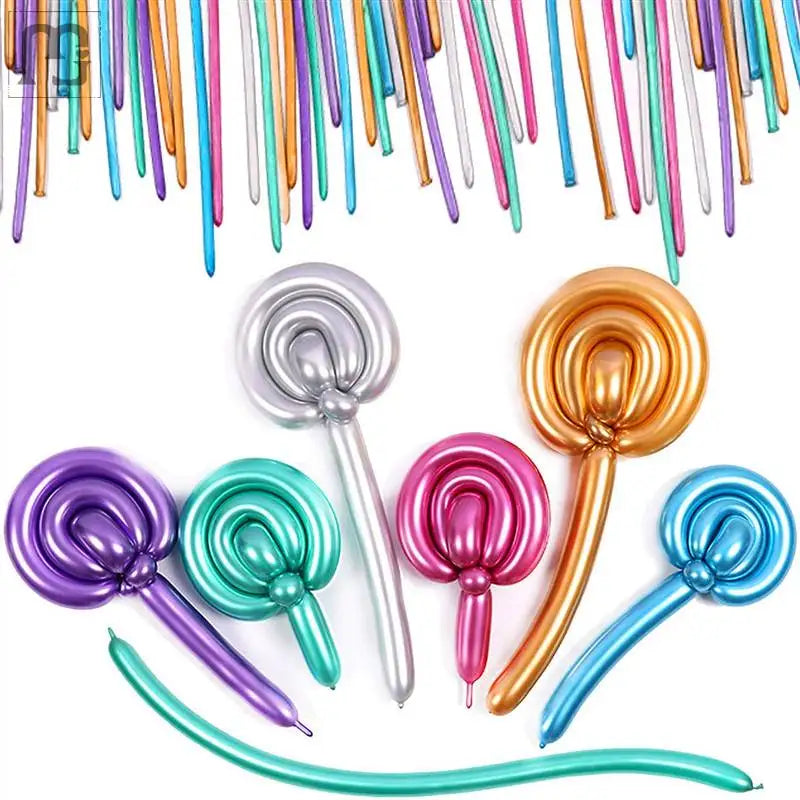 Long Metallic Latex Modeling Balloons