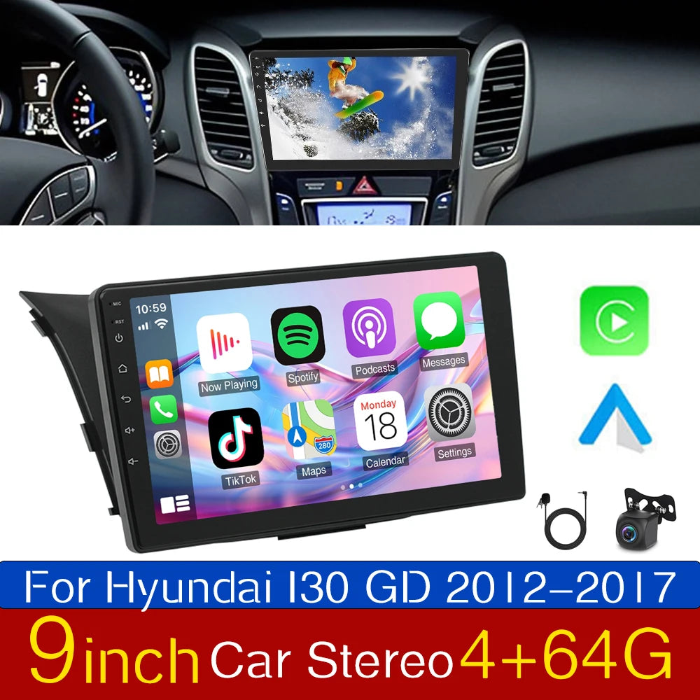9-Inch Android Stereo for Hyundai i30 GD 2012–2017