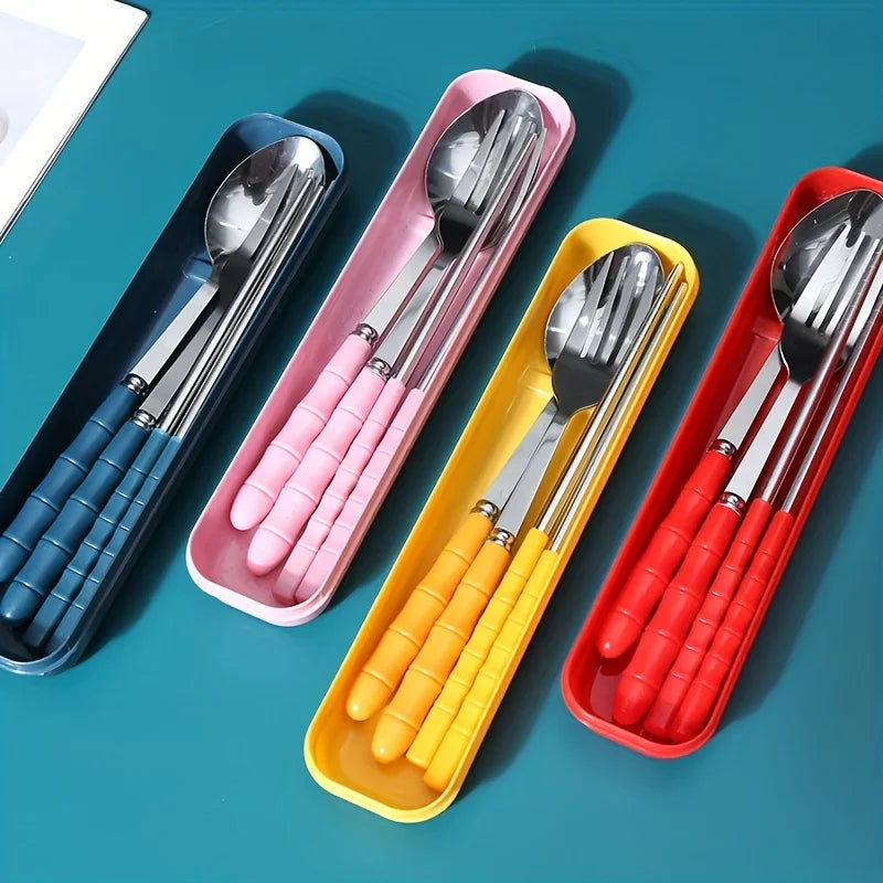 Portable Spoon, Fork and Chopstick Set