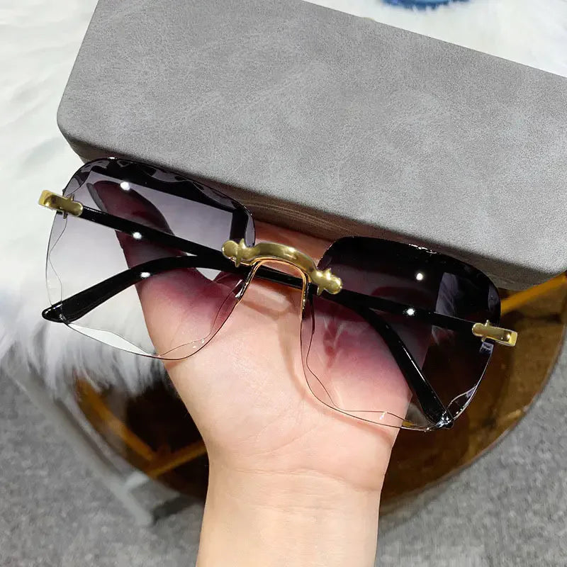 Three-Piece Rimless-Style Fashion Sunglasses Set