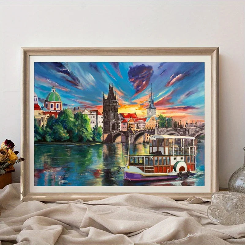 Prague Oil Painting 500-Piece Jigsaw Puzzle