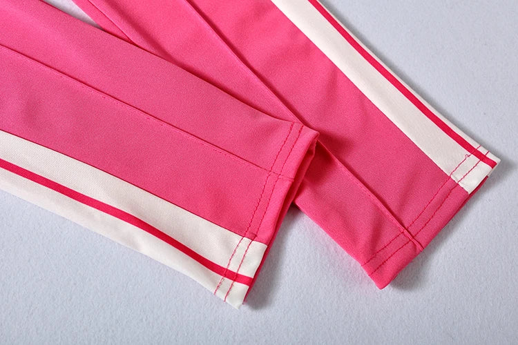 Women's Embroidered Zip-Up Top and Pants Set