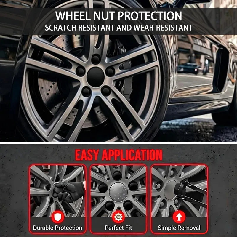 Black Wheel Lug Nut Covers – Set of 20