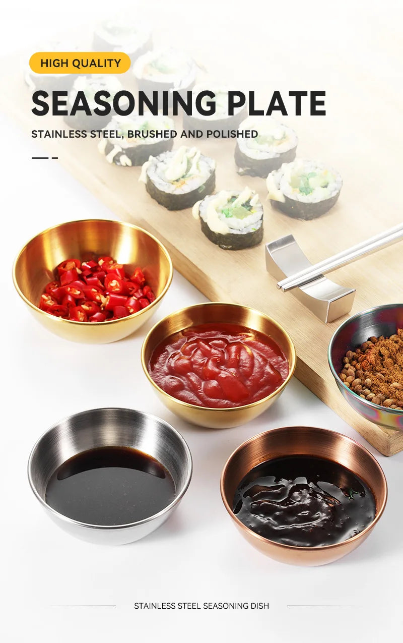 Simbuid Stainless Steel Sauce Dishes — 2 or 4 Pack