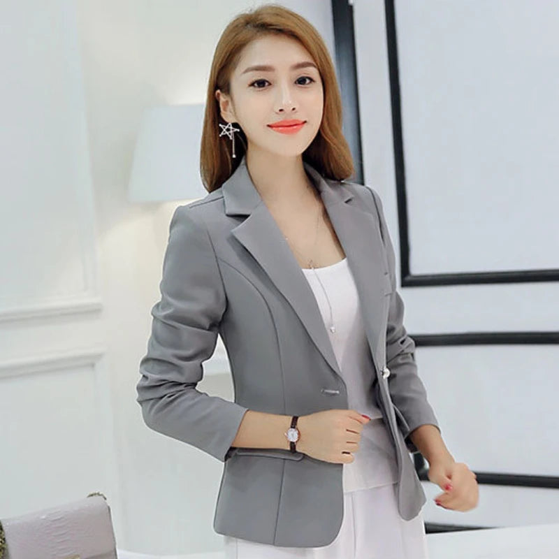Women's Slim-Fit Single-Button Office Blazer