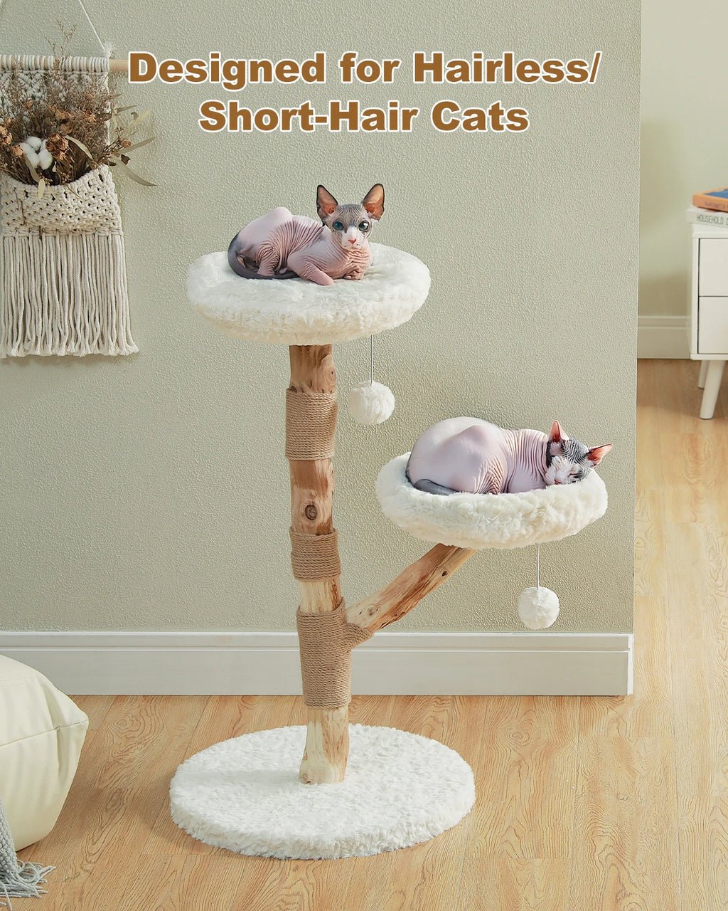 92cm Flower Cat Tree with Two Perches
