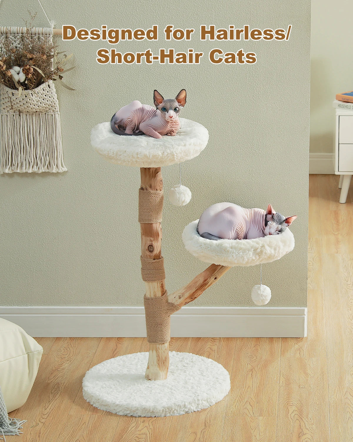 92cm Flower Cat Tree with Two Perches