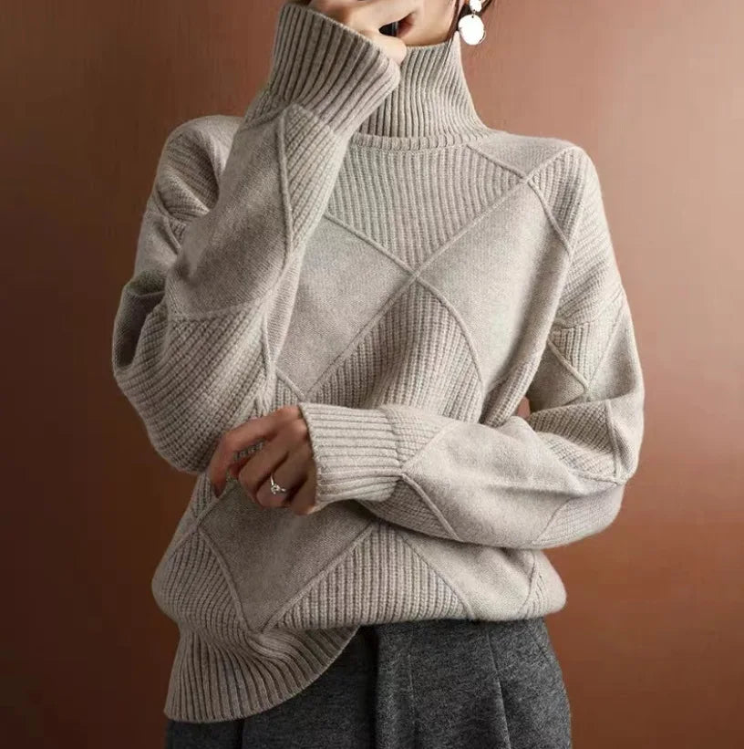 Women's Long-Sleeve Turtleneck Knit Sweater