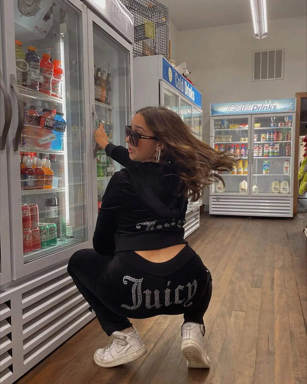 Women's Velvet-Look Embellished Hoodie and Pants Set