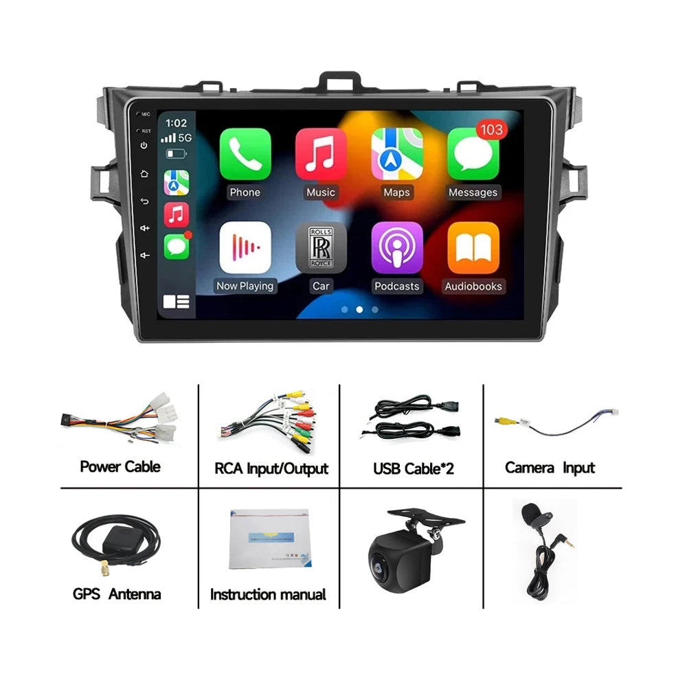 9-Inch Stereo for Toyota Corolla E140/E150 — 4 GB / 64 GB