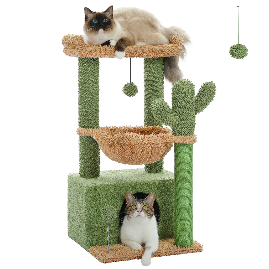 83cm Cactus Cat Tree with Condo & Hammock
