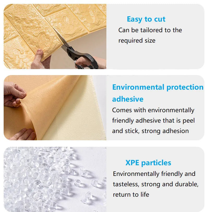 3D Brick-Style Self-Adhesive Wallpaper Roll