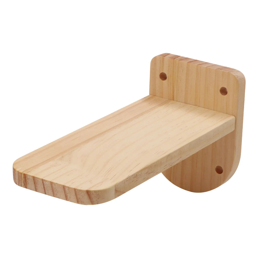 Pine Wood Corner Cat Hammock & Steps Set