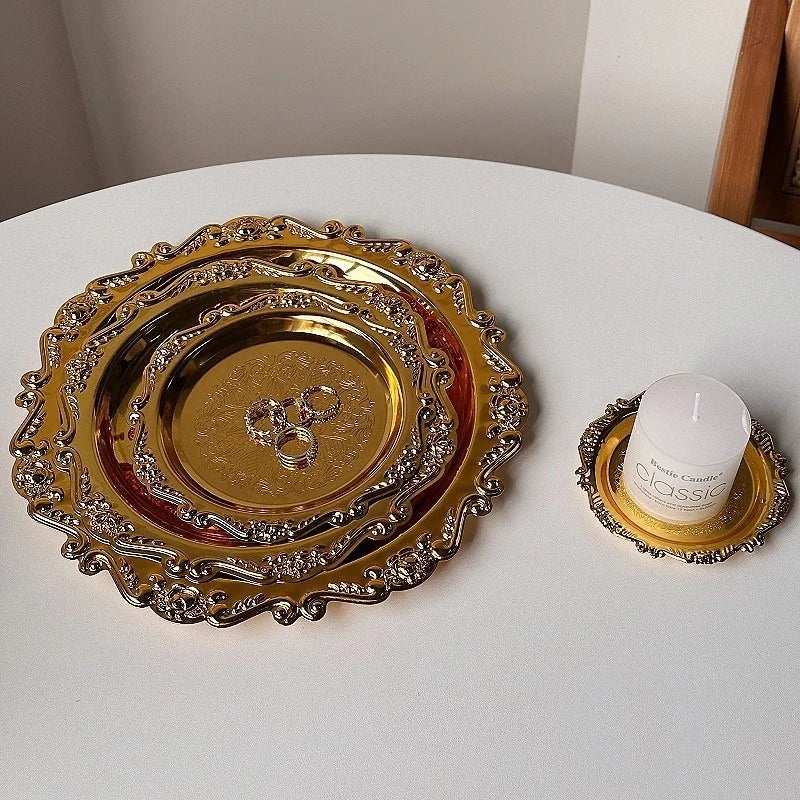 Vintage-Style Stainless Steel Dessert Plates