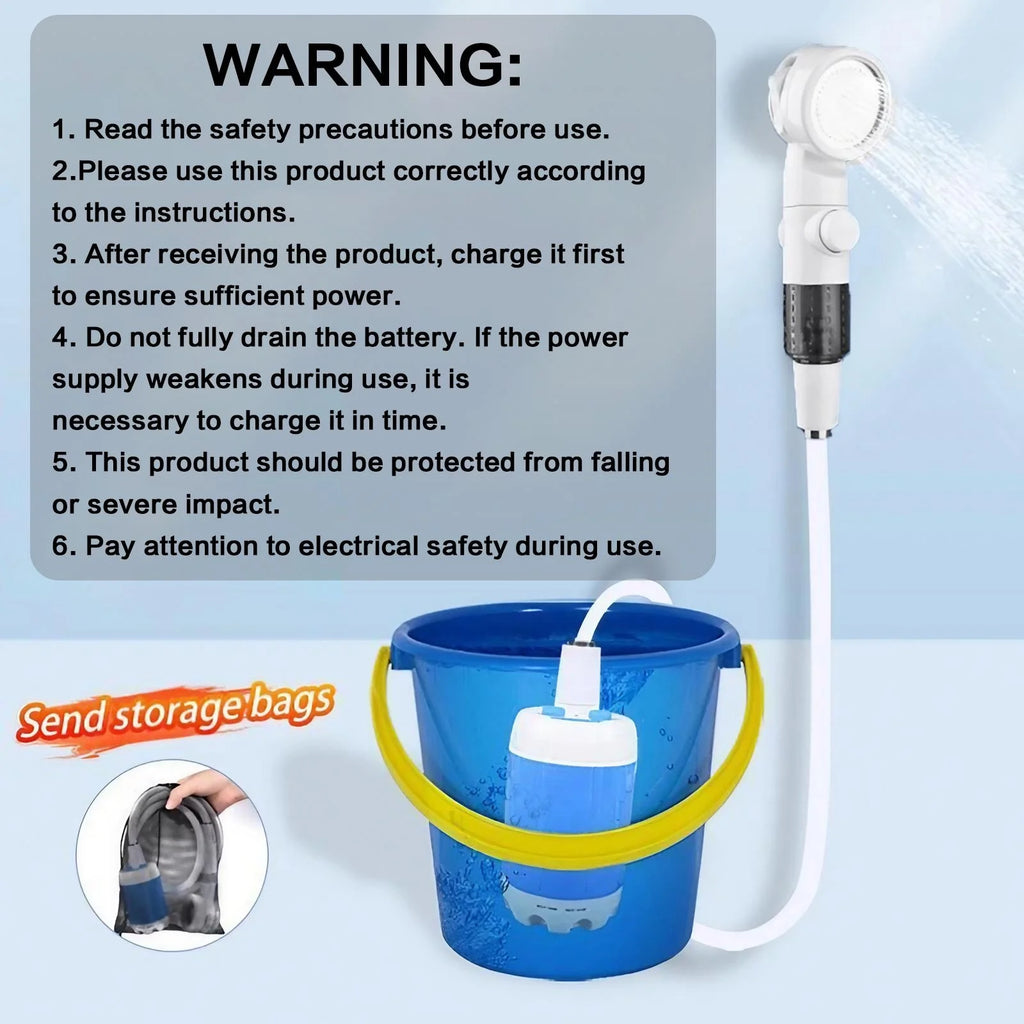 Outdoor Shower Portable Handheld Rechargeable Gentle Pet Bath Sprayer for Dogs and Cats Versatile Water Pump for Car Wash Garden Watering and Flower Care Cordless Low Energy Bath Grooming Equipment Kit Whispering Desires Shoppe