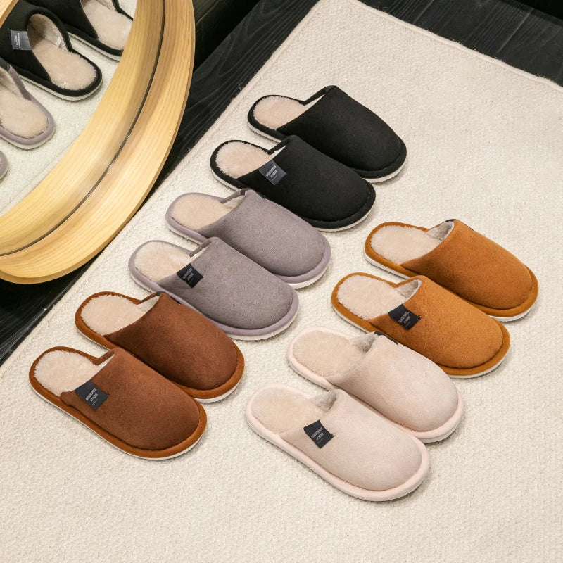 Men’s Faux-Suede Plush Indoor Slippers