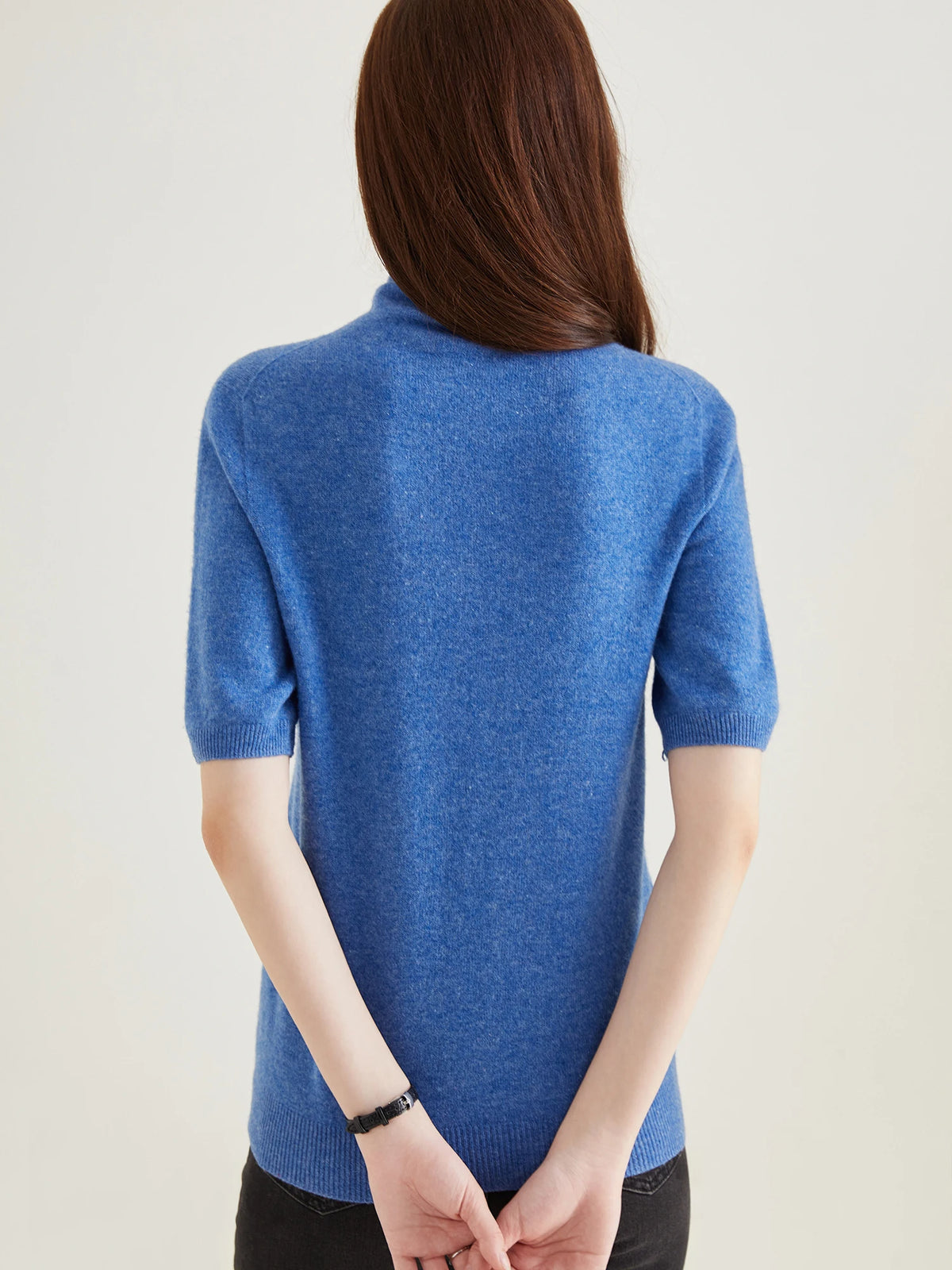 Women's Knit Tops Short Sleeve Fashion Women Sweaters New 100% Merino Wool Knitwears Vintage Sweater Turtleneck Pullover Clothes Dsers