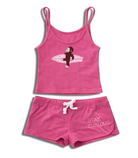 Women's Contrast-Strap Top and Shorts Set