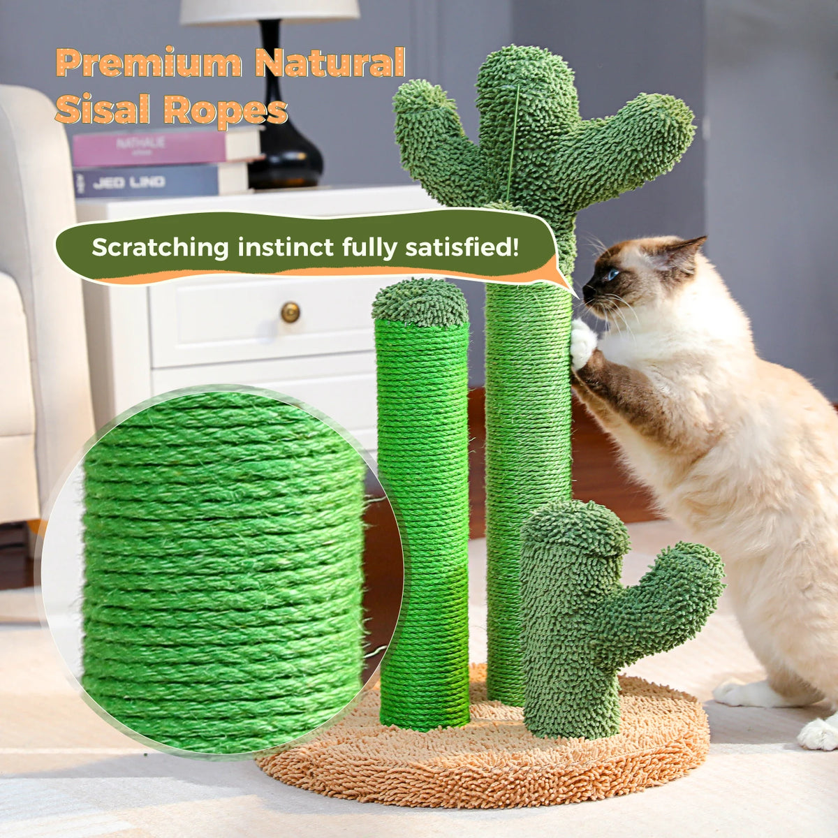Cactus Cat Scratching Post with Three Poles