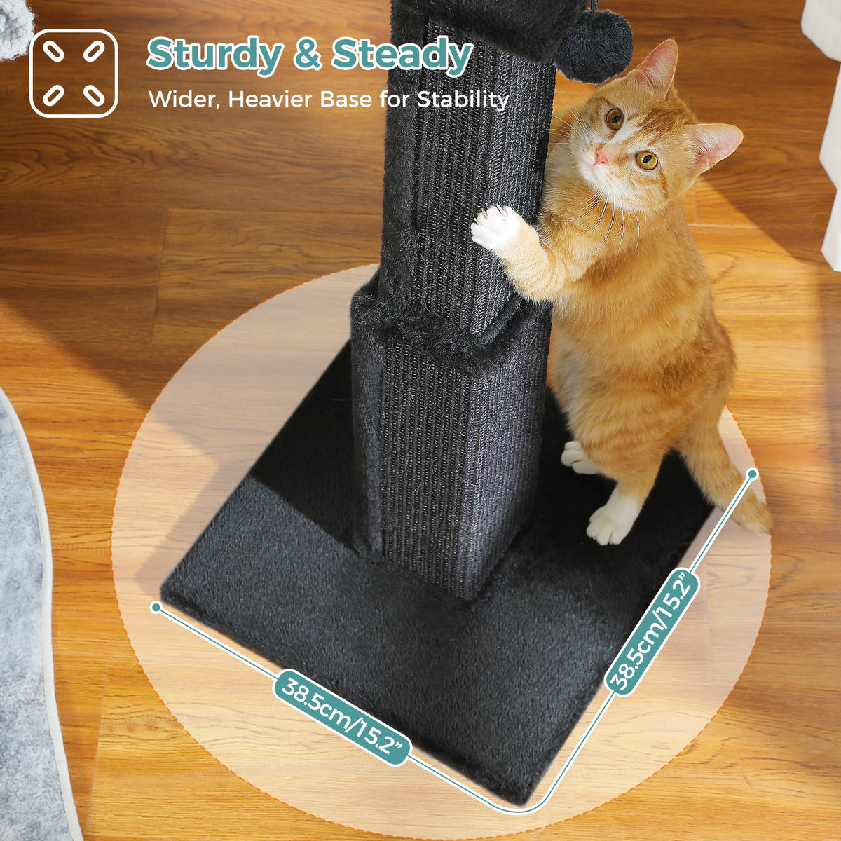 Tall Sisal Cat Scratching Post with Dangling Ball