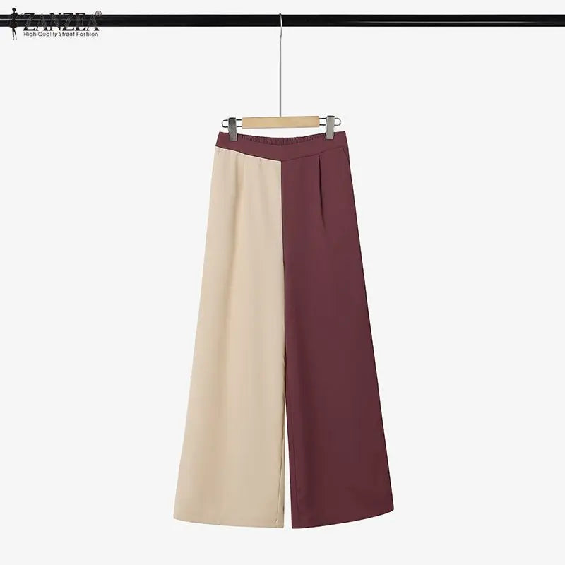 ZANZEA Patchwork Blouse and Pants Set