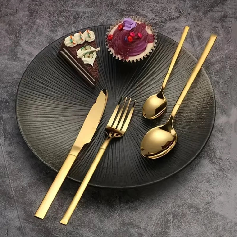 Gold-Finish Stainless Steel Flatware — Assorted Packs