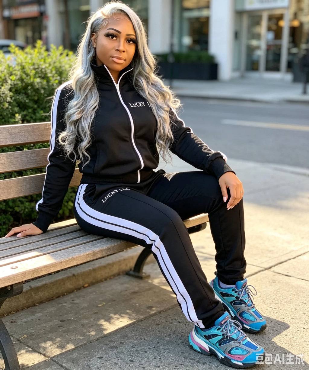 Women's Embroidered Zip-Up Top and Pants Set