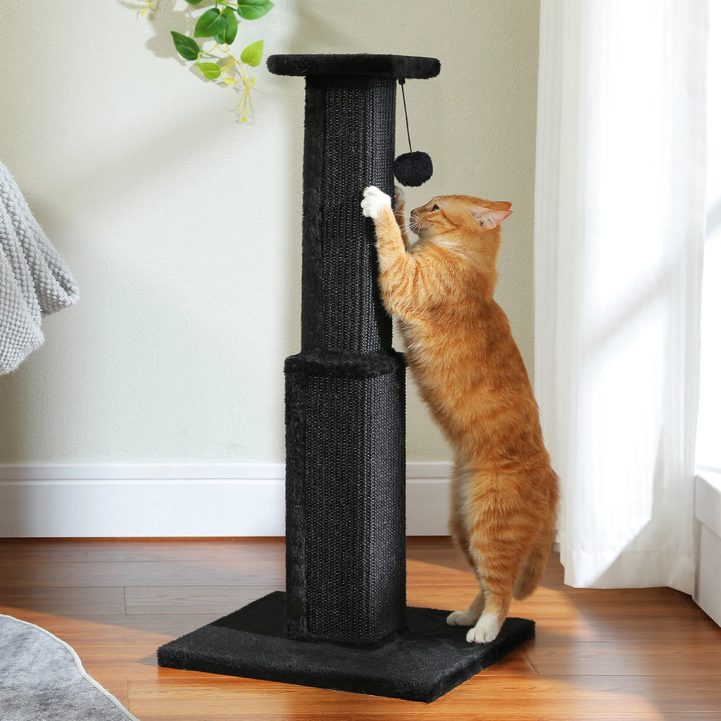 Tall Sisal Cat Scratching Post with Dangling Ball