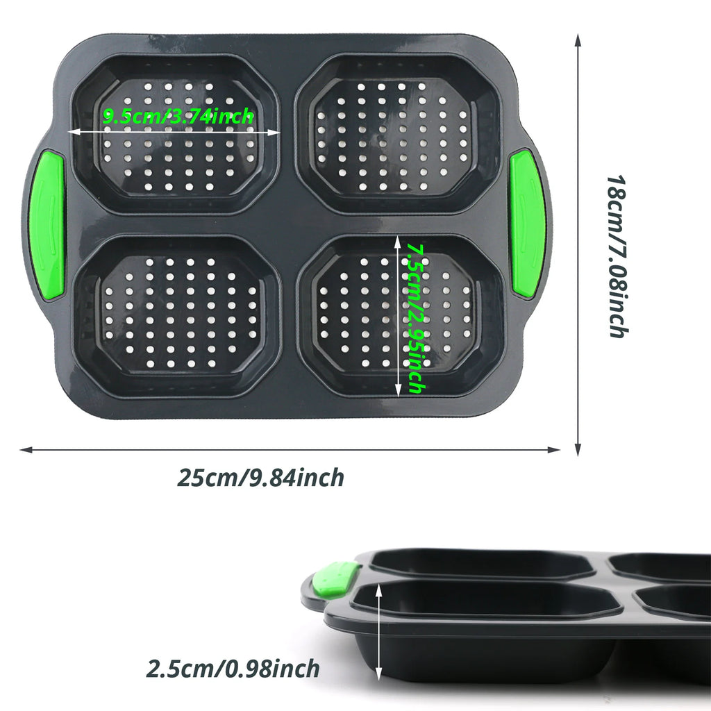 Four-Cavity Silicone Bread Mold