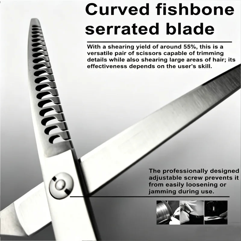 Wingsbro 7'' Curved Chunkers Shears Curved Thinning Shears Stainless Steel Dog Grooming Cat Curved Scissors Light Weight Special Whispering Desires Shoppe