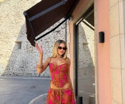 Women's Floral Top and Wide-Leg Pants — Separates or Set