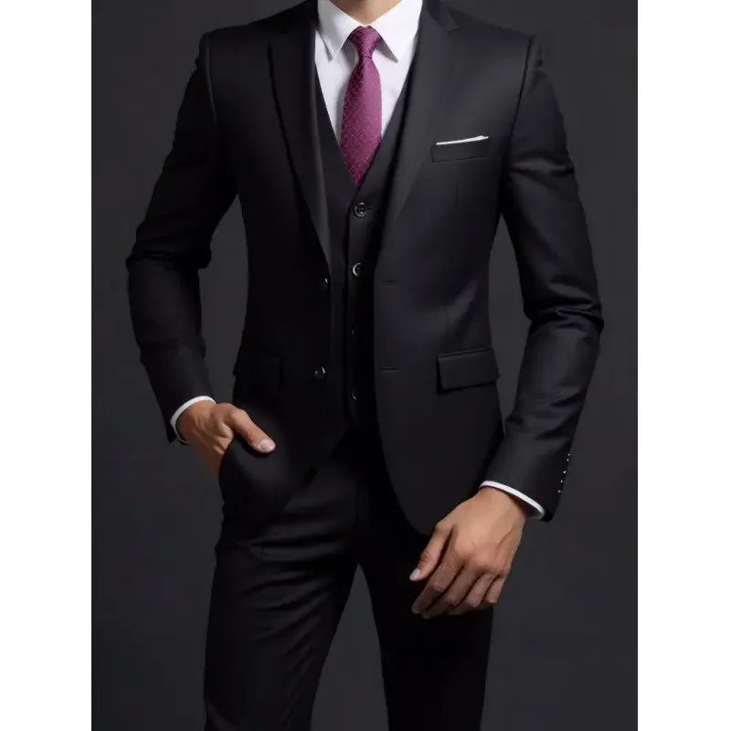 Men's Three-Piece Suit – Blazer, Vest & Trousers