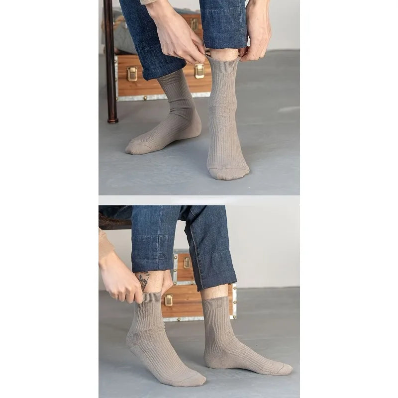 Men's Mid-Calf Casual Socks – 5 Pairs