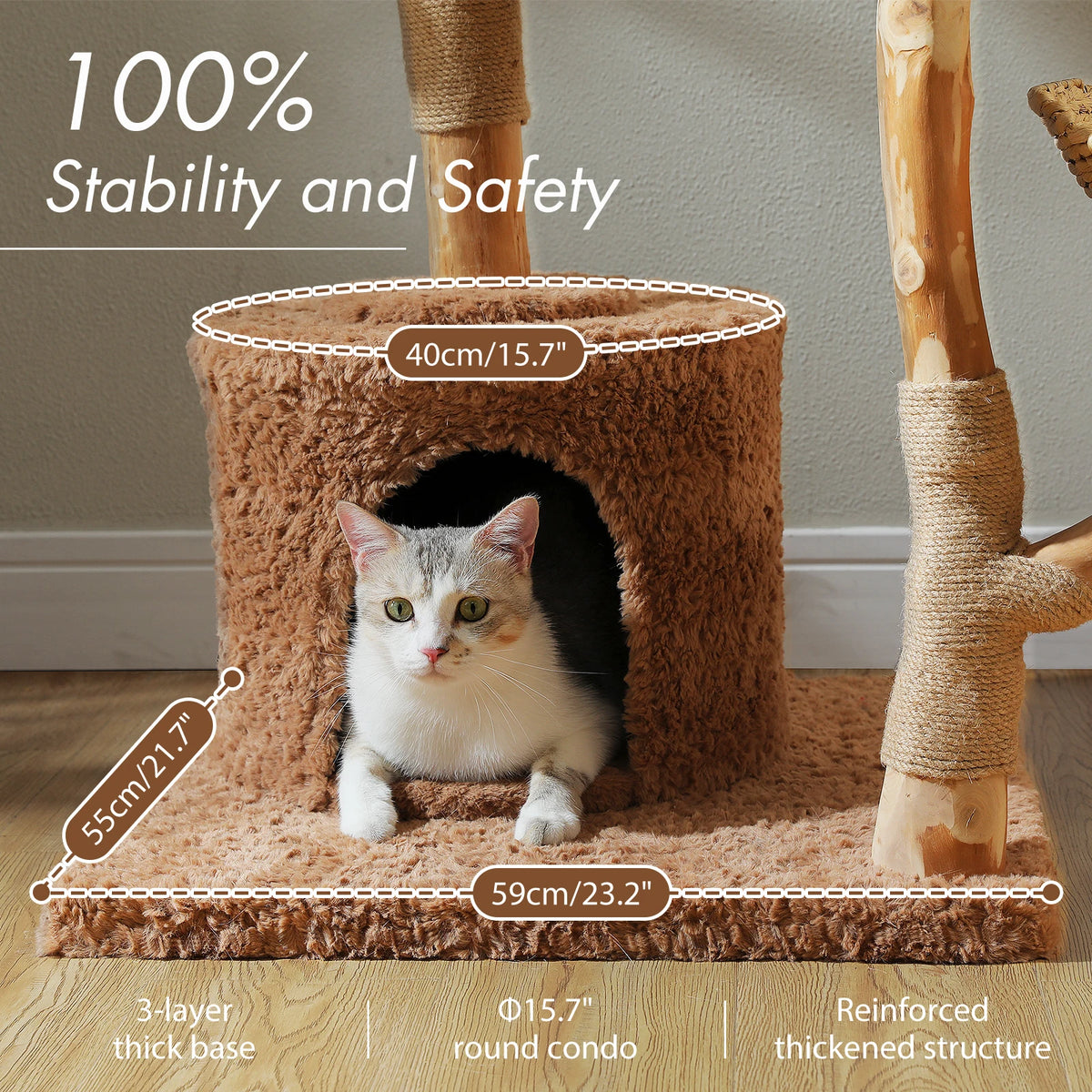 Flower Cat Tree with Wicker Basket Bed