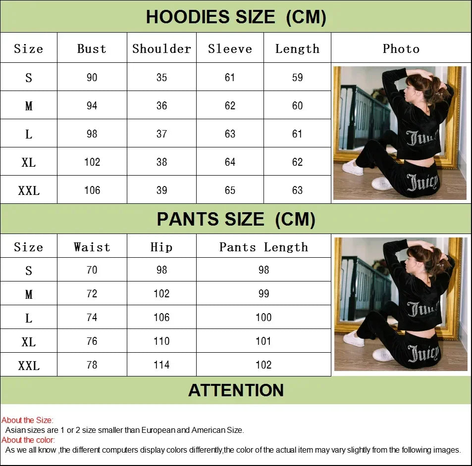 Women's Velvet-Look Embellished Hoodie and Pants Set