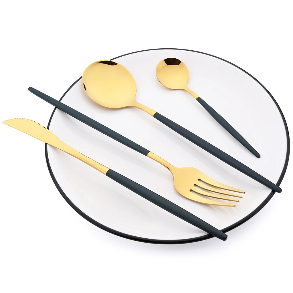 JAOER Stainless Steel Flatware — 48 Pieces
