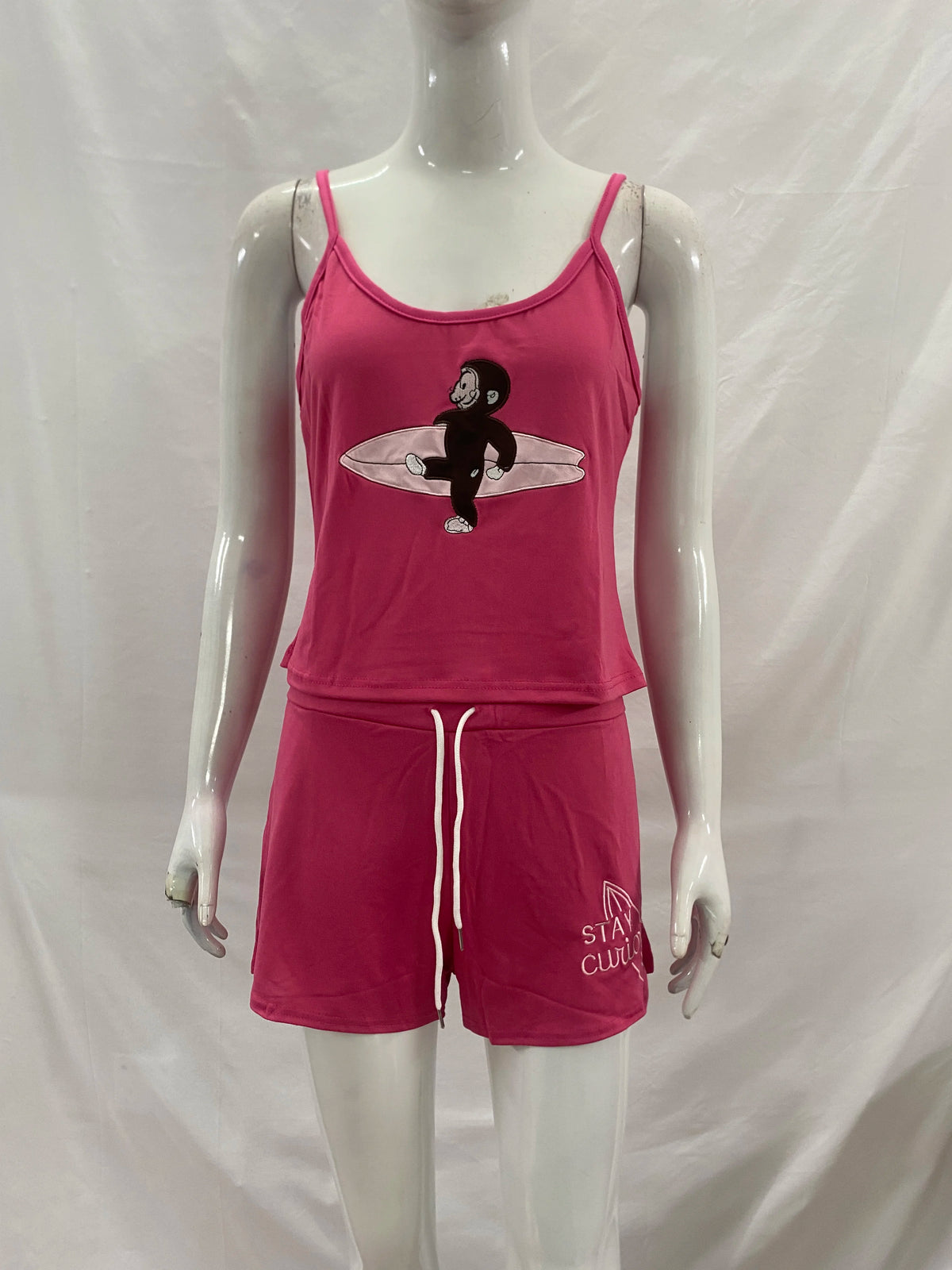 Women's Contrast-Strap Top and Shorts Set