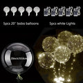 Clear 20-Inch LED Balloons with String Lights, 5 Sets
