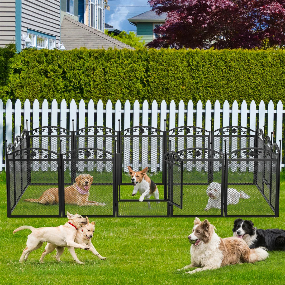 BINGOPAW Eight-Panel Metal Dog Playpen with Mat