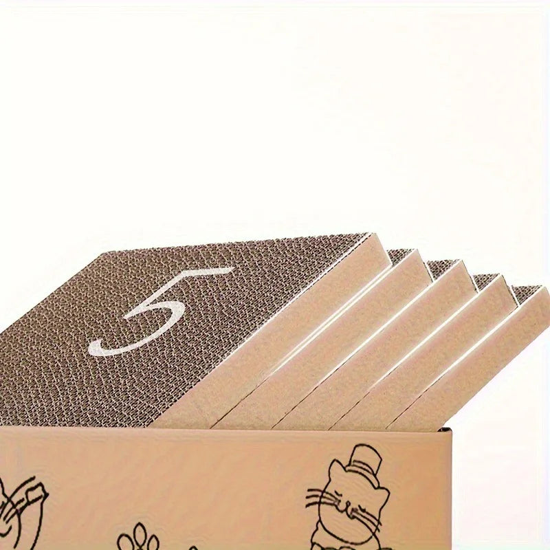 Double-Sided Cardboard Cat Scratching Boards, 5-Pack
