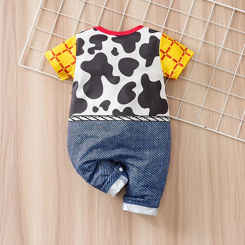 Baby Short-Sleeve Romper — Yellow