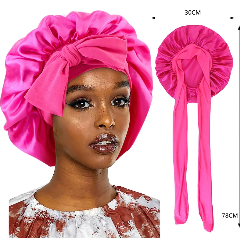 Women's Wide-Band Satin-Look Sleep Bonnet