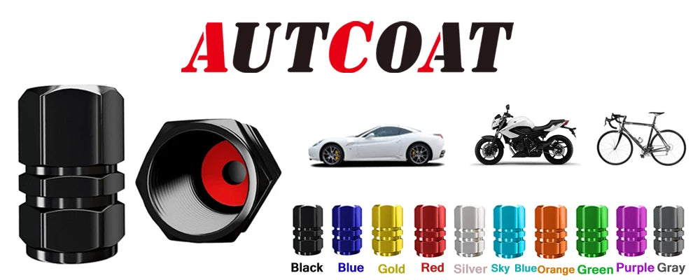 Aluminum Tire Valve Caps with Rubber Seals – Set of 4