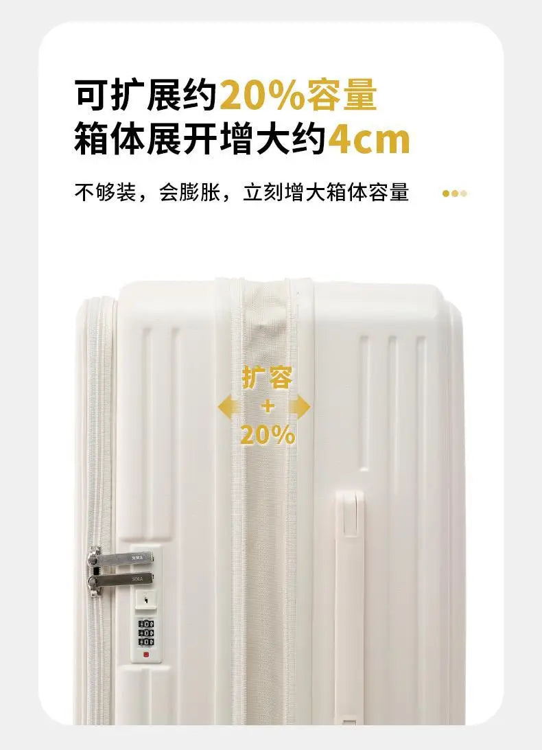 Side-Opening Luggage Boxes Expandable Multi-Functional Rolling Suitcase 20-Inch Travel Suitcases Carry-On Suitcase for Men Women Whispering Desires Shoppe