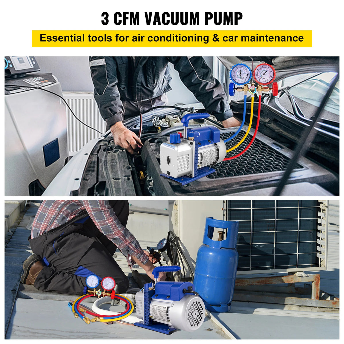 SucceBuy 3 CFM HVAC Vacuum Pump & Manifold Gauge Kit