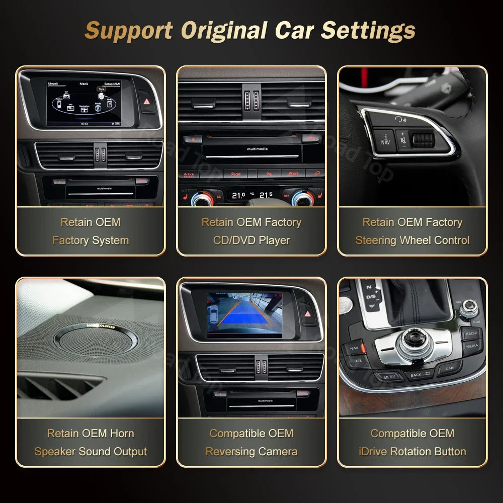 Road Top CarPlay Display for Audi Q5 2009–2017