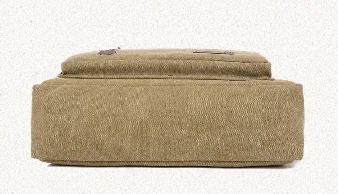 Unisex Canvas Multi-Pocket Crossbody Satchel