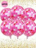 Pink 22-Inch 4D Disco Balloons, 6-Pack